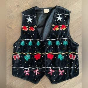 Vintage ugly christmas vest size medium